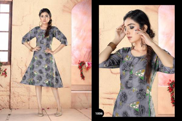 Archer Two Tone Regular Wear Cotton Printed Designer Kurtis Collection